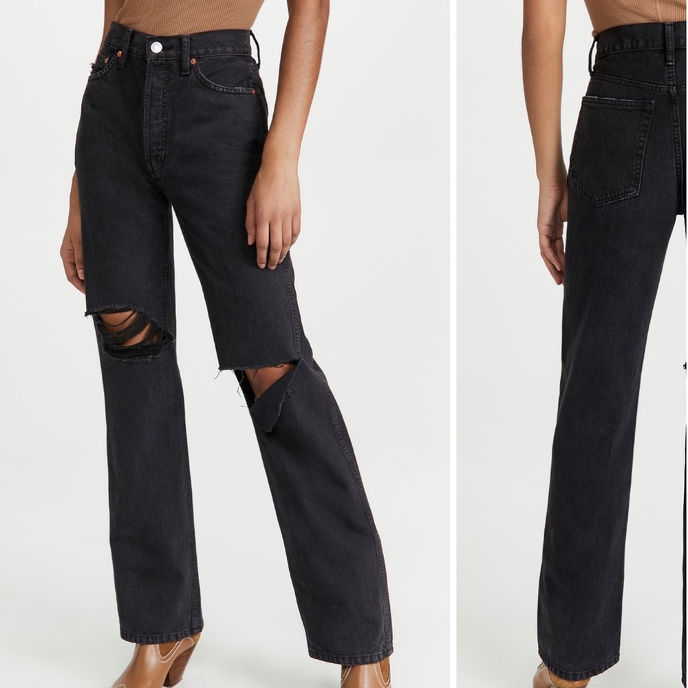 Re/Done High Rise Rigid Loose Jeans size 27